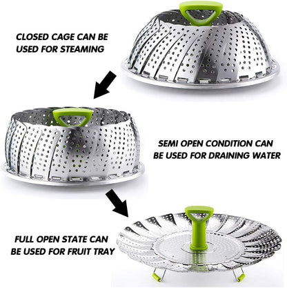 Vegetable Steamer Basket for Cooking Food, Stainless Steel Veggie Steam Basket for Pot 🥦