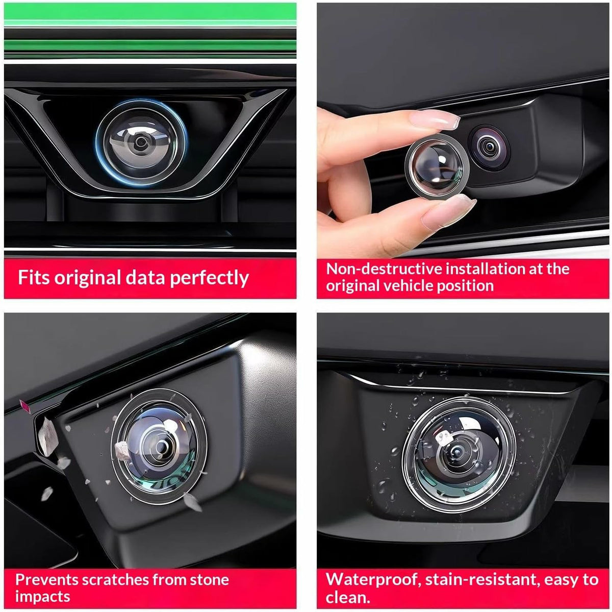2 Pcs Mirror Shape 360 Panoramic Rearview Car Camera Lens Cover 🚗