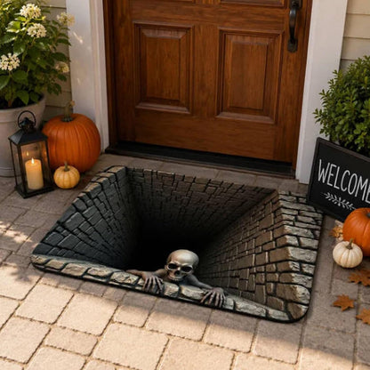 Halloween Door Mat, Illusion Rug 3D Visual Hole Design Rug Spooky Patterned Home Mat 🎃