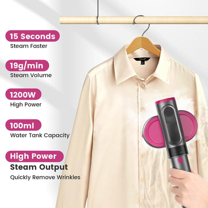 Portable Travel Garment Steamer for Clothes, Portable Clothing Steamer Iron, 7 Modes with LED Display ✨
