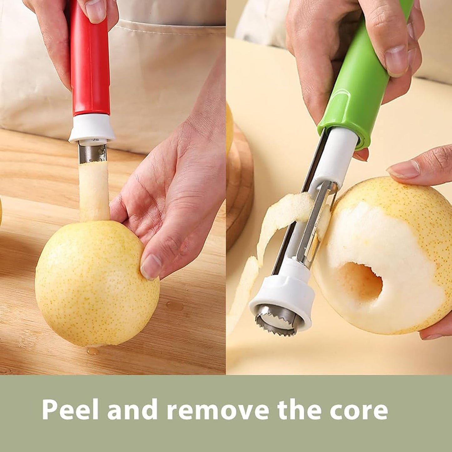 2 in 1 Apple Corer and Peeler, Apple Core Removal Tool, Stainless Steel Fruit Corer🍎