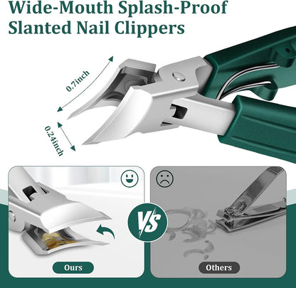Eagle Beak Beveled Nail Clippers,  Wide Jaw Opening Anti-Splash Slanted Nail Clipper