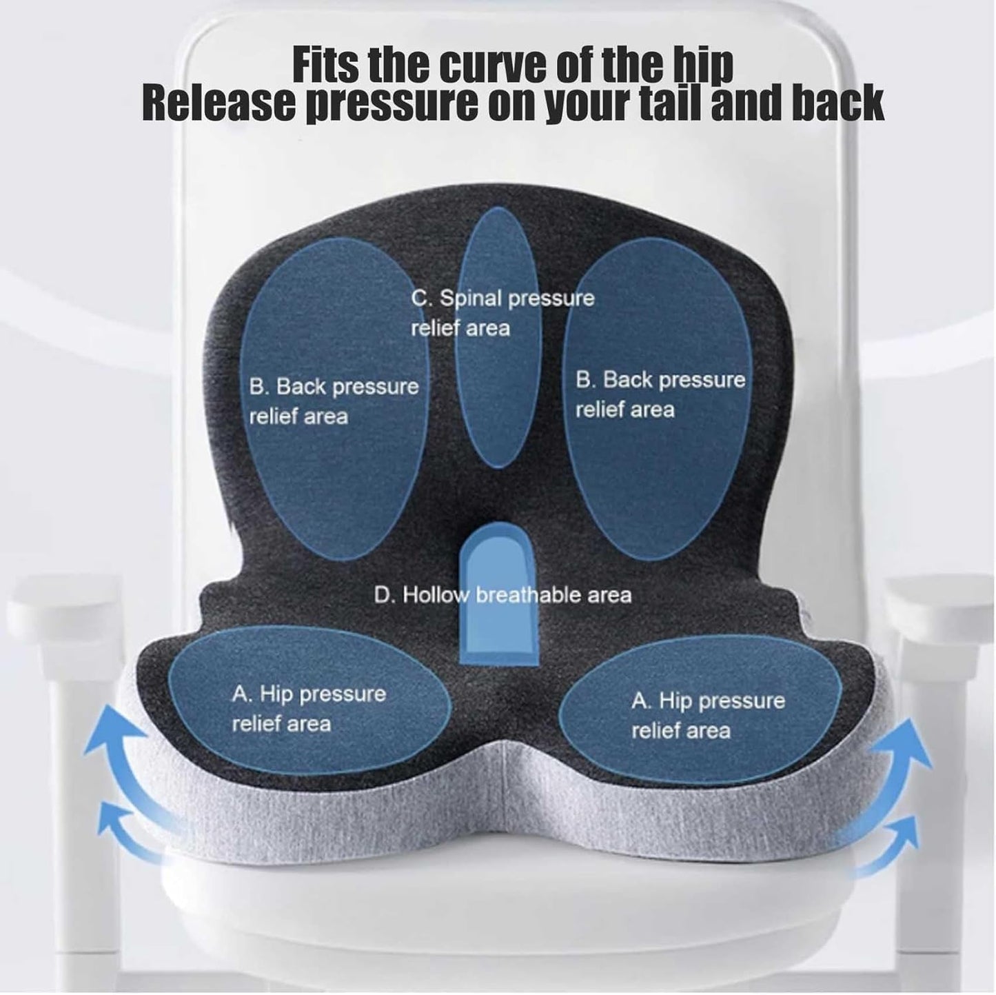 Non-Slip Memory Foam Ergonomic Seat Cushion, Skin-Friendly Breathable Mesh Cover🪑
