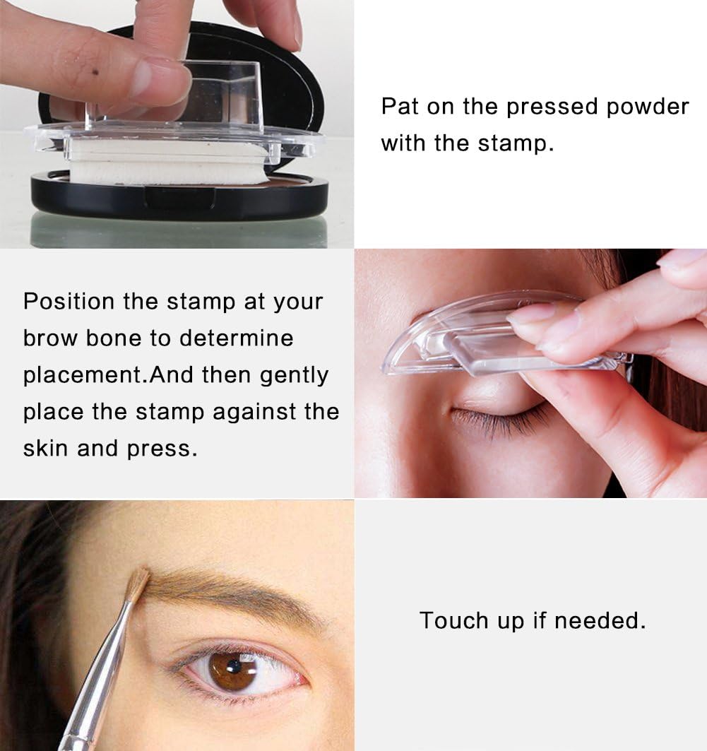Instant Brow Stamp Kit, One Step Long Lasting Natural Eyebrow Powder Set 🖌️