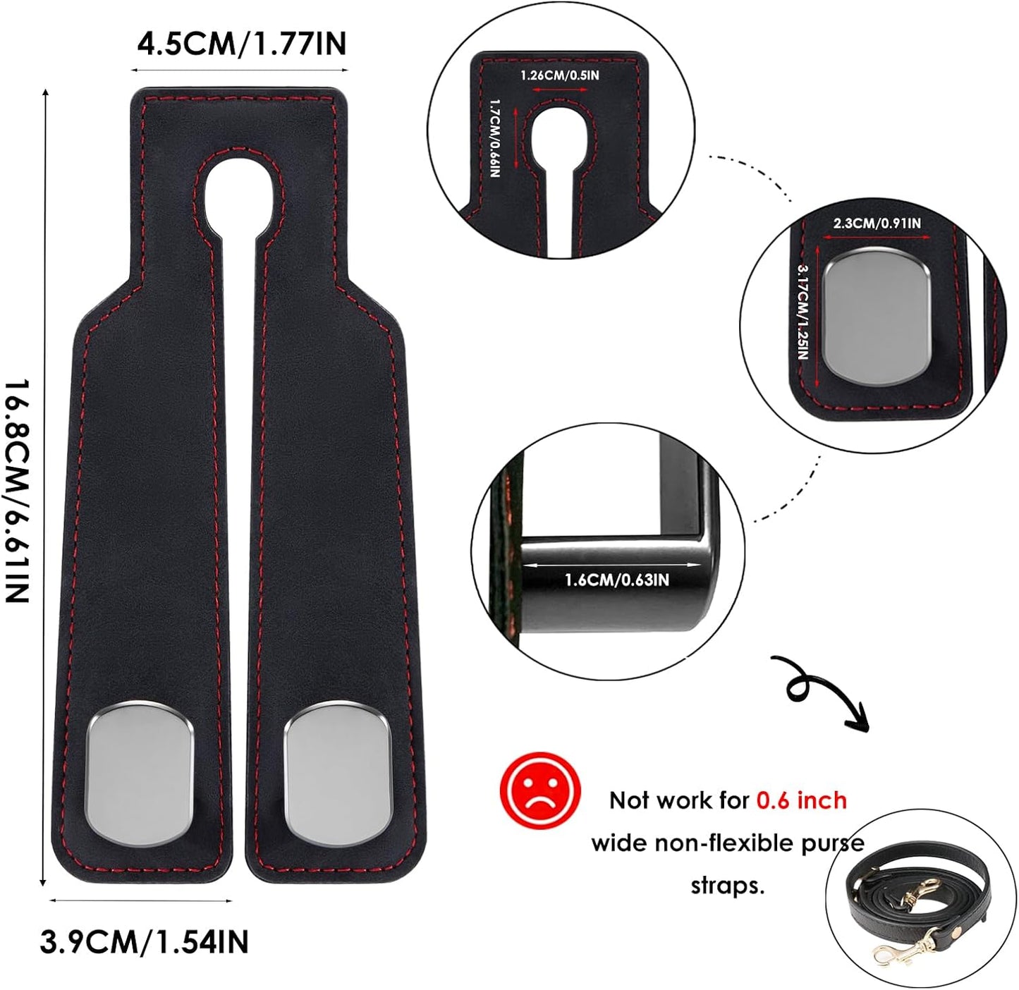 4 Counts Car Seat Headrest Hook, Improved Car Seat Back Double Hooks 🚗