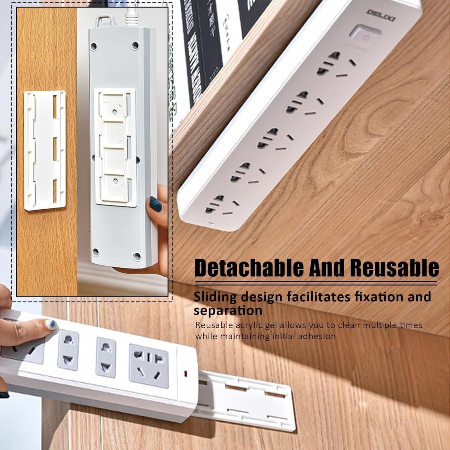 10 Counts Adhesive Punch-Free Socket Holder, Self Adhesive Desktop Socket Fixer 🔌