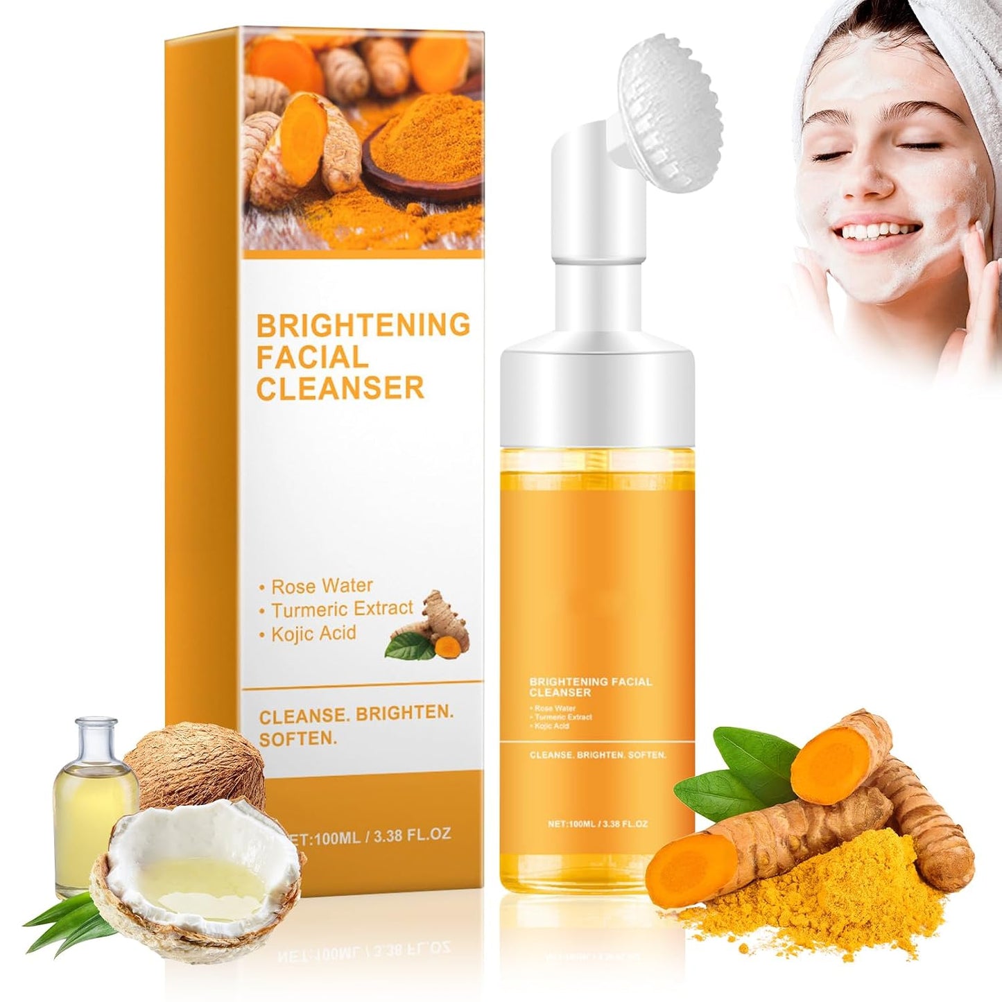 Deep cleansing Turmeric Brightening Facial SkincareCleanser, Comfort Deep Cleansing🧴