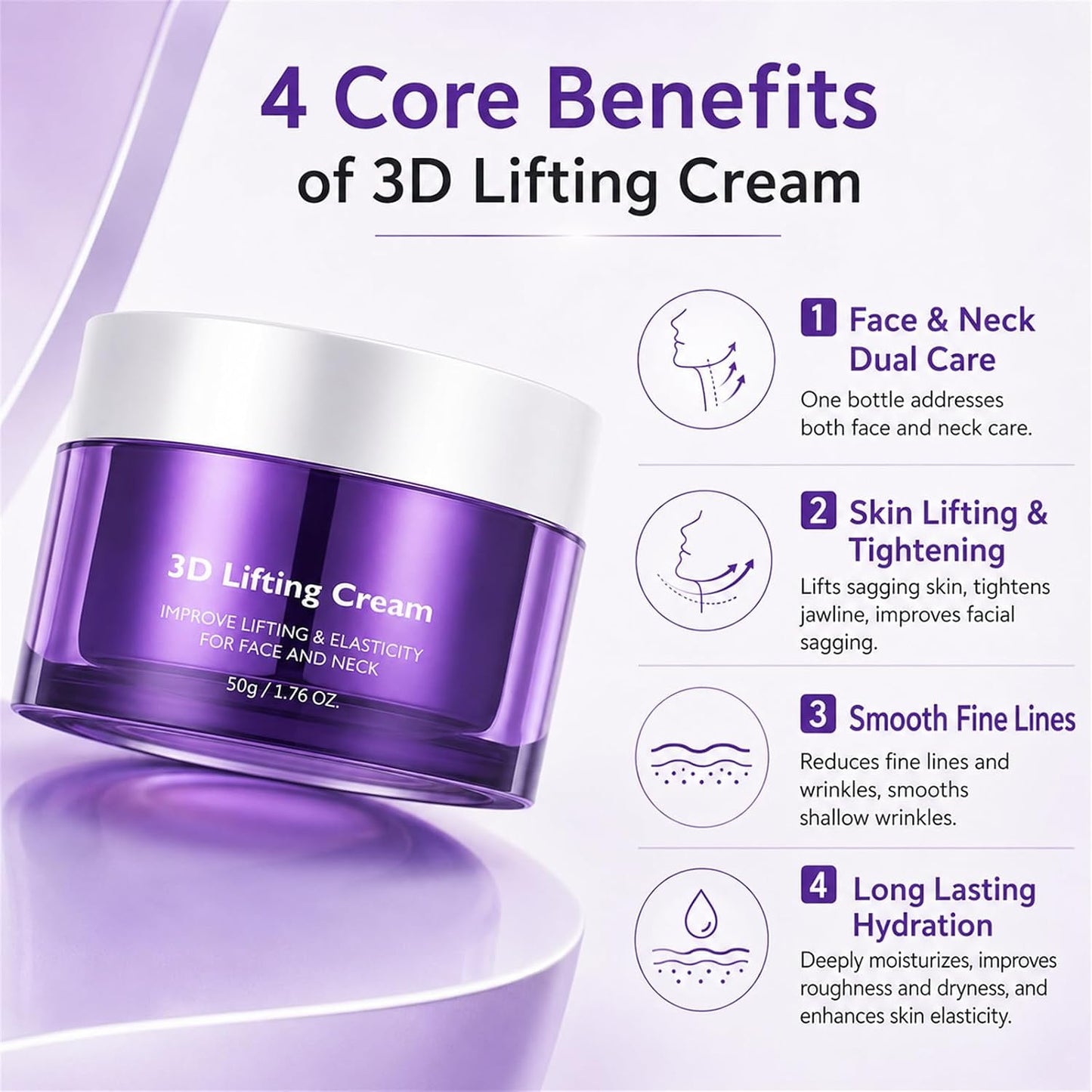 2026 3D Lifting Cream 1.7 fl oz | Advanced Korean Facial Night Cream💜