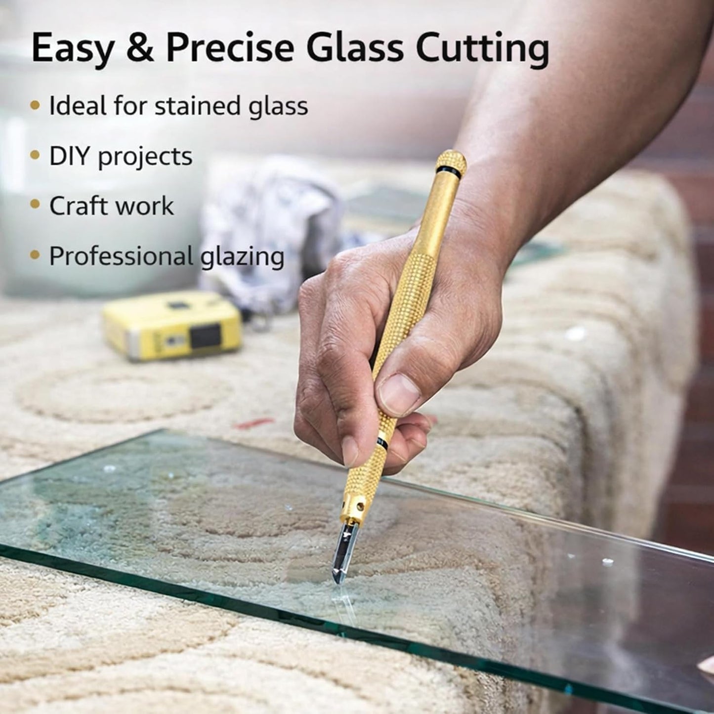 Diamond Head Glass Cutter Tool for 3‑15mm Glass & Mirrors🛠️