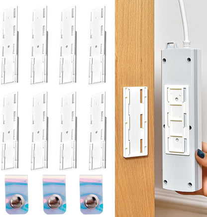10 Counts Adhesive Punch-Free Socket Holder, Self Adhesive Desktop Socket Fixer 🔌
