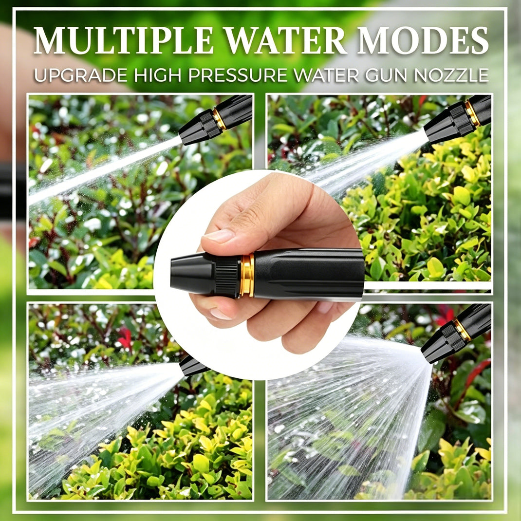 Adjustable high-pressure water gun showing multiple spray modes