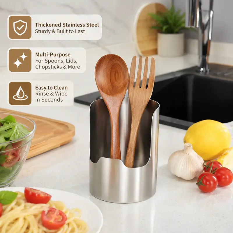 1 Count, Thickened Stainless Steel Utensil Organizer, Rust Resistant Easy to Clean Multi-purpose Storage Holder✨