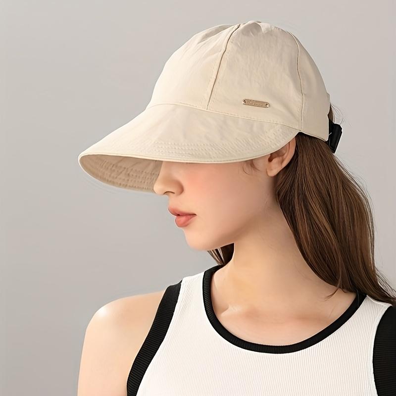 UPF50+ Ponytail Sun Hat Wide Brim Lightweight Adjustable Outdoor UV Protection Bucket Cap☀️