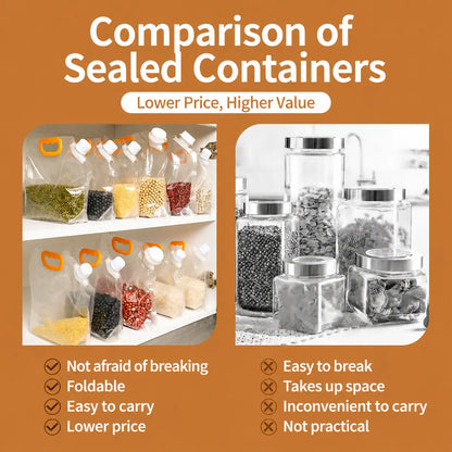 5PCS Grain Sealed Bags, Transparent Food Storage Bags 🥡