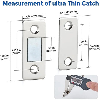 12-Pack Ultra Thin Cabinet Magnetic Door Catch Stainless Steel, Satin Nickel 🧲