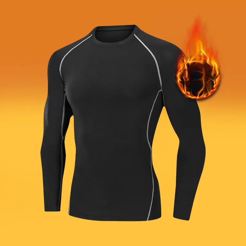 Men's Thermal Underwear Set - Long Sleeve T-Shirt & Pants with "WARM" Print 🔥