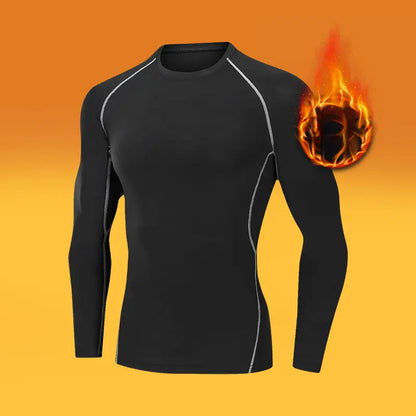 Men's Thermal Underwear Set - Long Sleeve T-Shirt & Pants with "WARM" Print 🔥