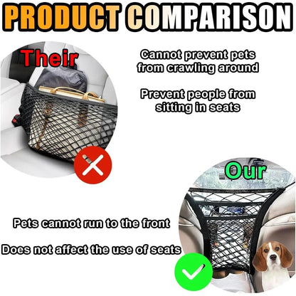 Universal 2 Layer Car Seat Net Storage Mesh Organizer Stretchy Fine Cargo Net Hook Pouch Holder🚗