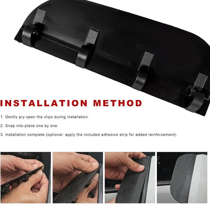 One Pair Snap-On Mirror Rain Visor Eyebrows, Waterproof Carbon Fiber Auto Exterior🚙
