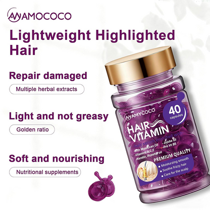 Hair Vitamin Capsules Infused with Argan Oil for Perm & Color Treated Hair💜