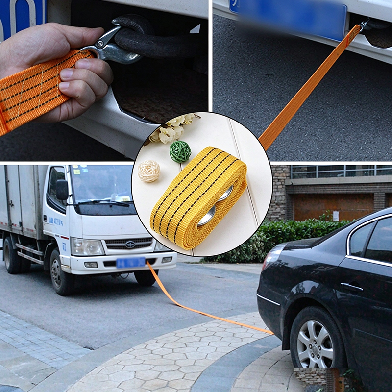 Car Tow Strap - 4m Length, 5-Ton Double-Layer Thick Off-Road Towing Recovery Strap 🚙