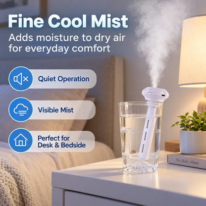 Mini USB Cool Mist Portable Donut Humidifier, Unlimited Water Tank Small Desktop Mist Maker 💧