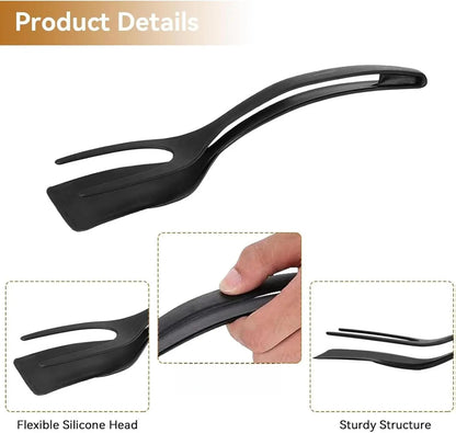Grip & Flip Spatula Tongs - Sturdy, Durable Non‑Stick Egg Flipper & Food Turner for Pancakes 🍳
