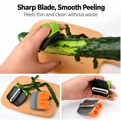 2 Pcs Hand Vegetable Peeler, Palm Peeler with Rubber Finger Grips ✨