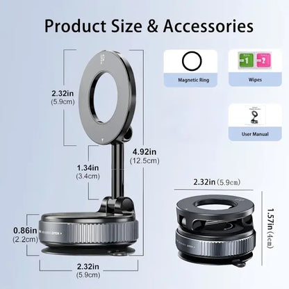 Universal Magnetic Phone Mount with Strong Vacuum Suction🧲🚗