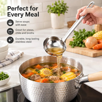 2 Count Stainless Steel Oil Separator Ladle, Mirror Polished Surface 🥄