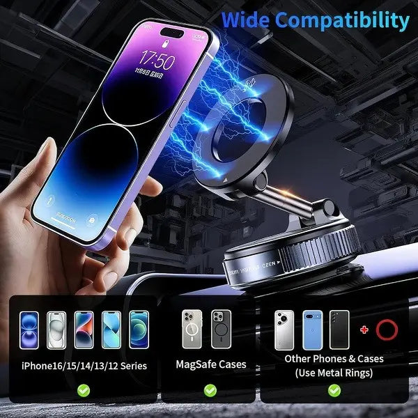 Universal Magnetic Phone Mount with Strong Vacuum Suction🧲🚗