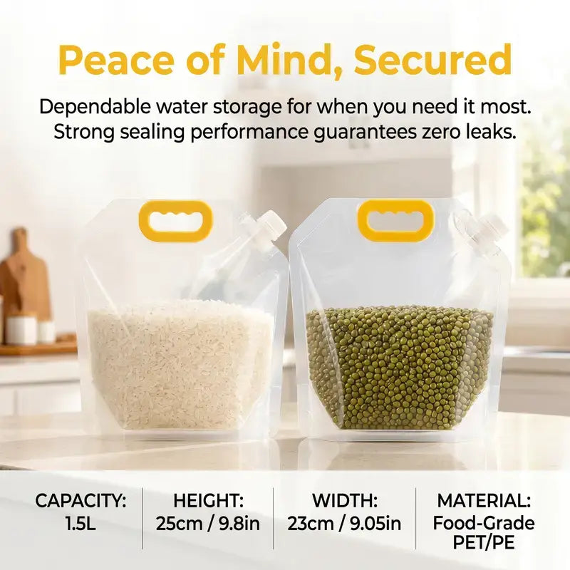 5PCS Grain Sealed Bags, Transparent Food Storage Bags 🥡