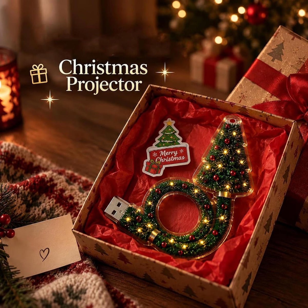 2026 New USB Plug-In Christmas Projector Night Light 🎄