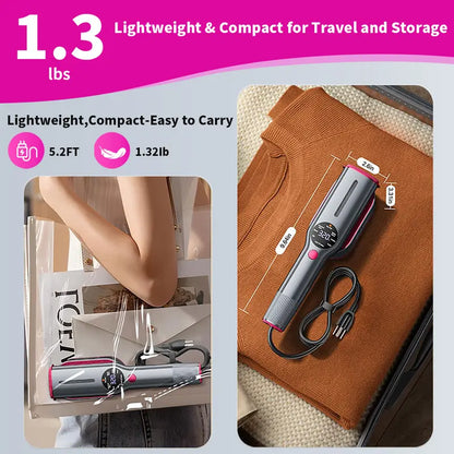Portable Travel Garment Steamer for Clothes, Portable Clothing Steamer Iron, 7 Modes with LED Display ✨