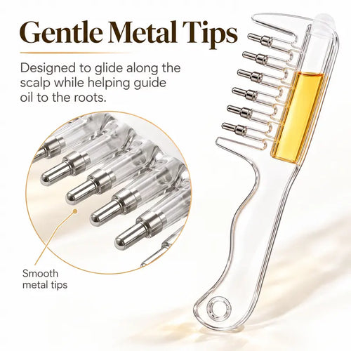 Scalp Oil Applicator Comb, Refillable Hair Treatment Bottle with Massage Comb 🪮