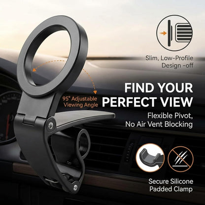 Magnetic Car Phone Holder | Dashboard & Sun Visor Foldable Mount📱