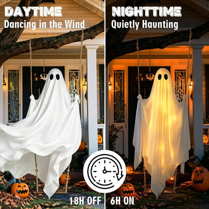 Halloween Decorations Outdoor Pre-Assembled Hanging Swing Ghost👻
