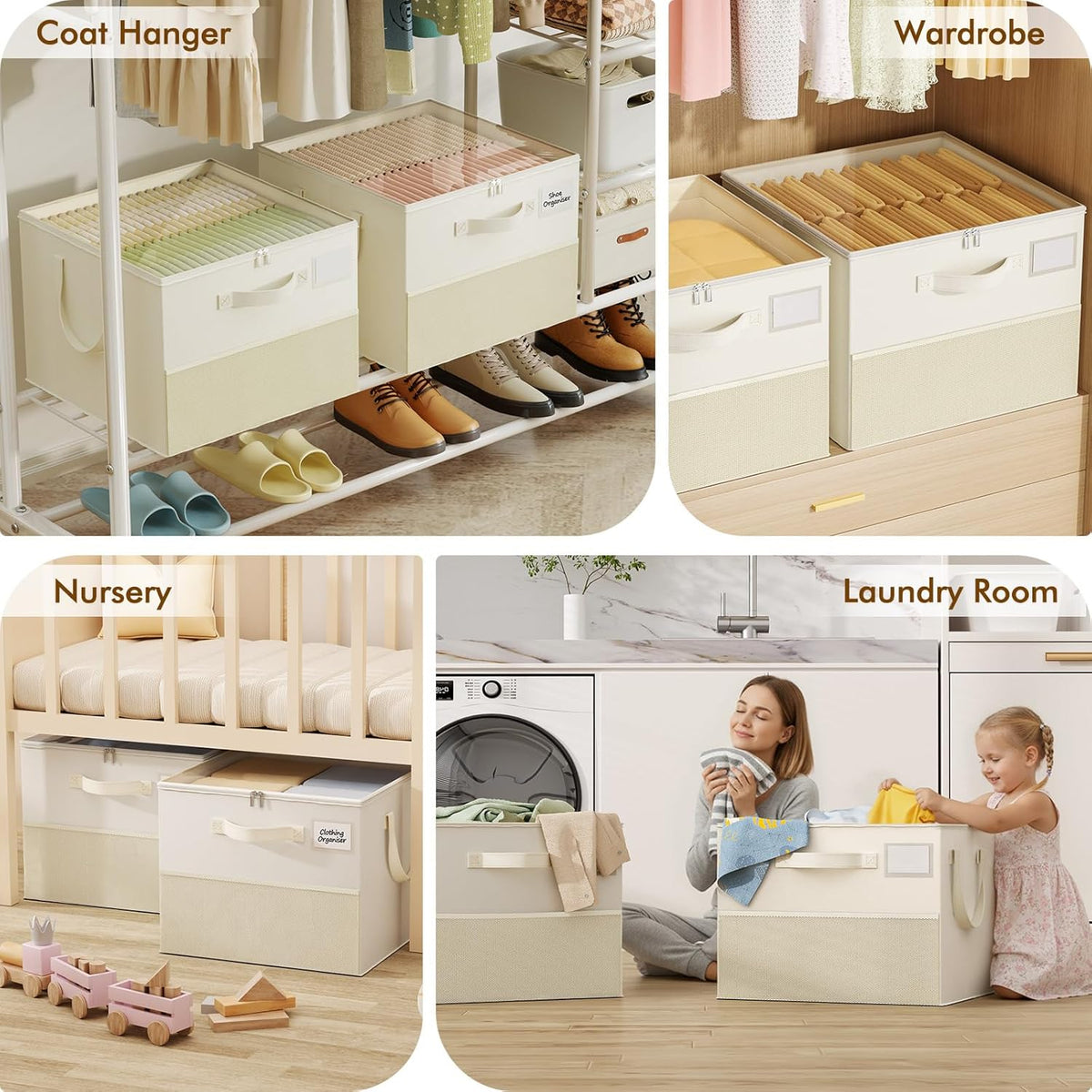 Foldable Shoe Organizer for Closet with Clear Cover, Large Stackable Shoe Storage Box✨