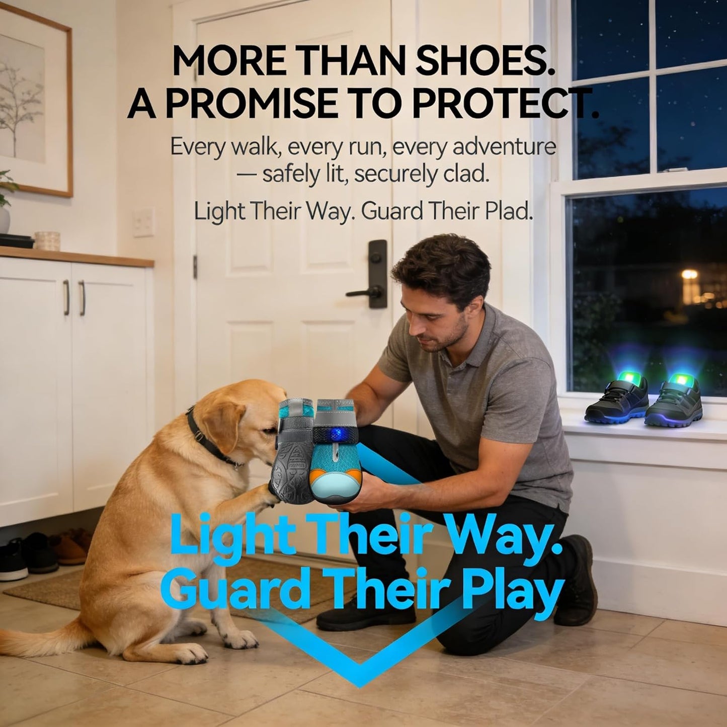 Dog Shoes With Built-in LED Light 🐾