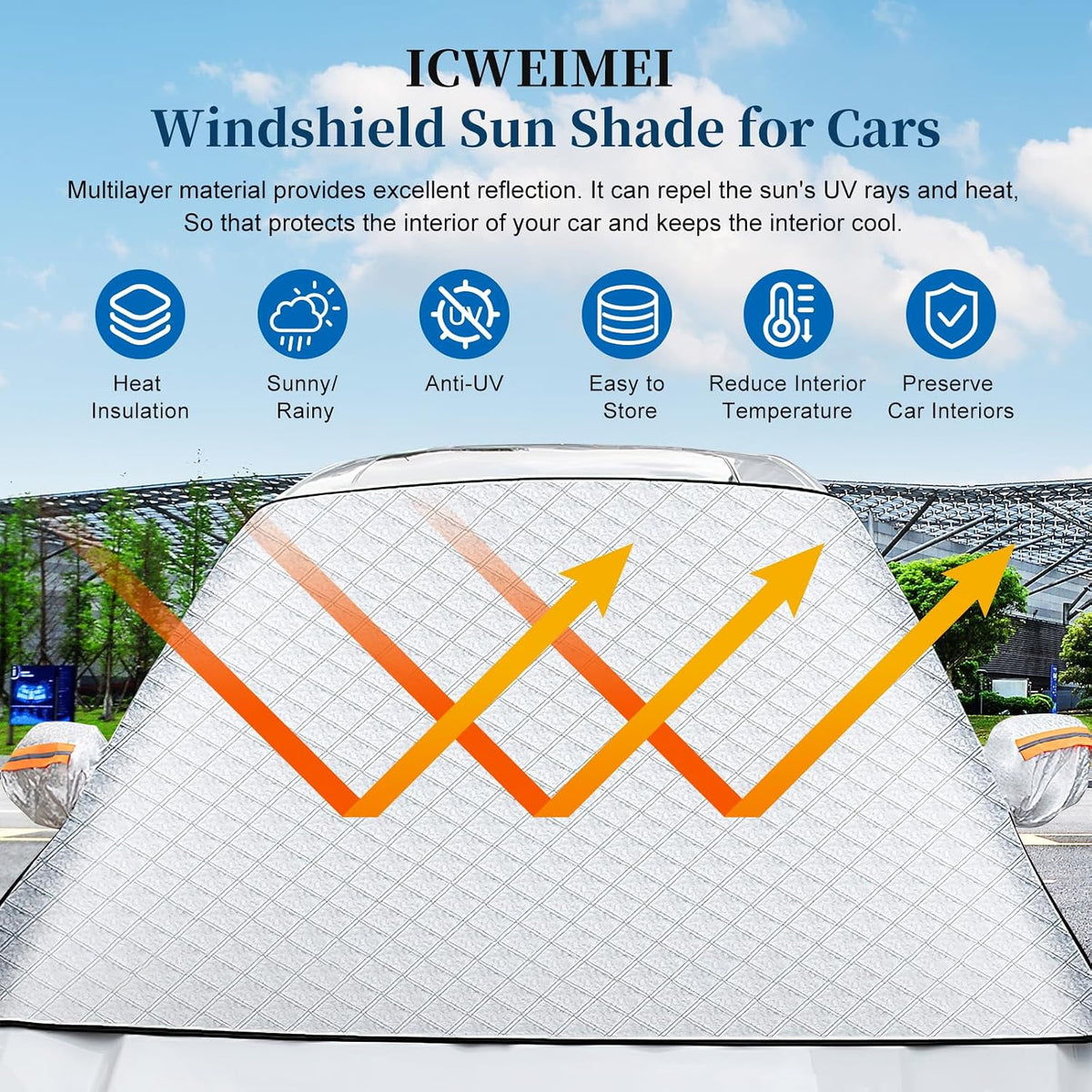 Car Windshield Protector Cover, Waterproof Against Snow Ice Frost Dust Rain ❄️