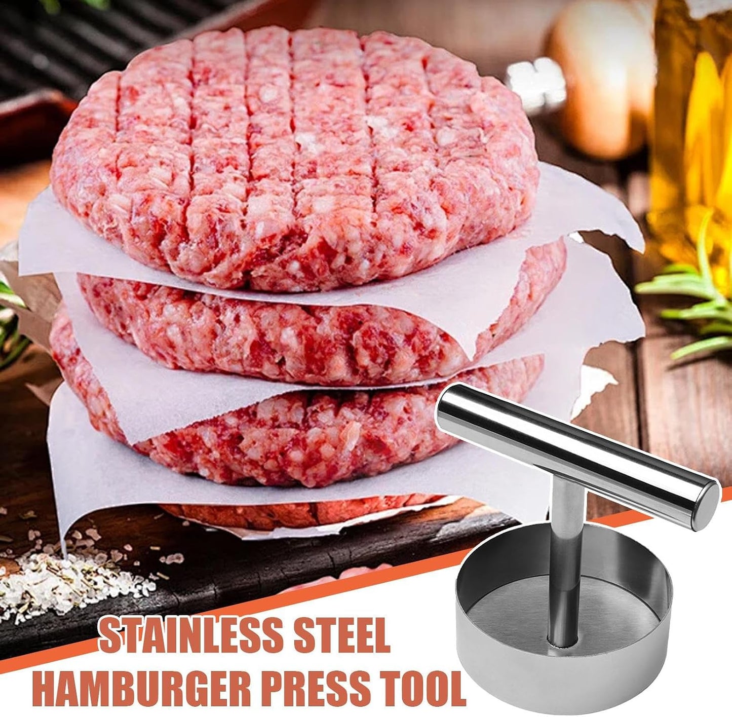 Stainless Steel Burger Press - Nonstick Burger Patty Maker Mold 🍔