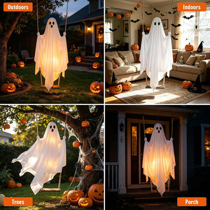 Halloween Decorations Outdoor Pre-Assembled Hanging Swing Ghost👻