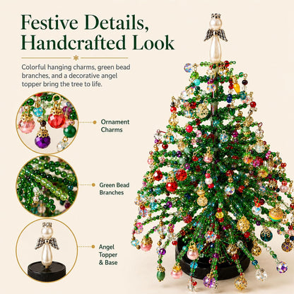 DIY Beaded Christmas Tree Kit, Hand‑Made Mini Crystal Bead Xmas Tree Craft Set 🎄