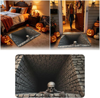 Halloween Door Mat, Illusion Rug 3D Visual Hole Design Rug Spooky Patterned Home Mat 🎃