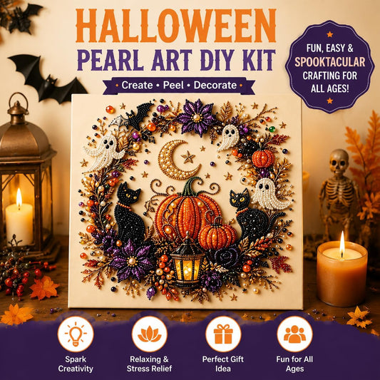 👻✨ Halloween Pearl Art DIY Kit – Turn Tiny Pearls into Spooky-Cute Magic