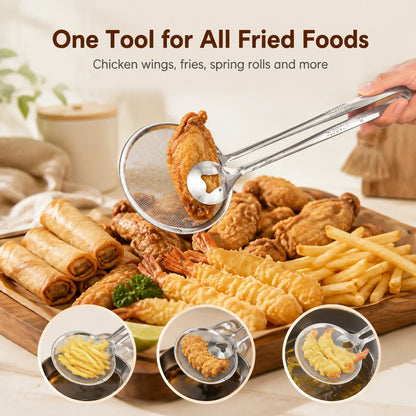2‑in‑1 Oil‑Frying Filter Clip, Kitchen Food Strainer Tongs for Fried Food 🍳
