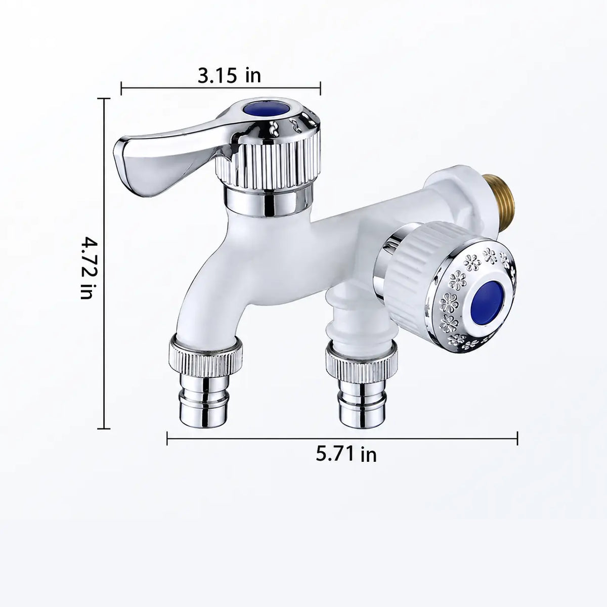 Dual Outlet Washing Machine Plastic Faucet, 1 In 2 Out Water Plastic Tap🚰