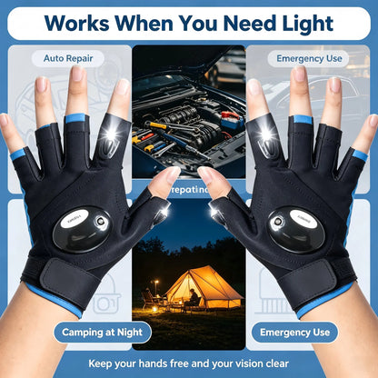 LED Finger Flashlight Gloves, Hands-Free LED Light Gloves for Fishing 🎣