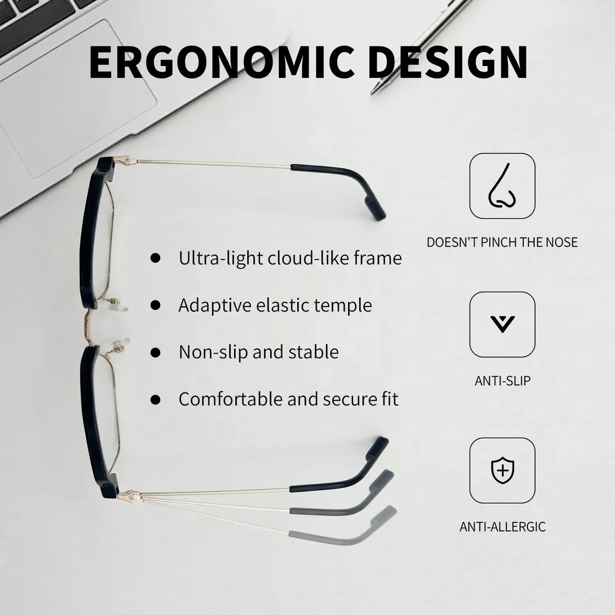 High-Definition Eye Protection Blue Light Filter Intelligent Zoom Progressive Lenses Reading Glasses