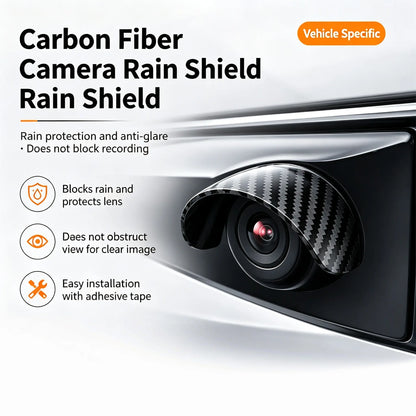 2PCS Car Reverse Camera Rain Cover, Anti‑Fog Waterproof Protection Hood, Carbon Fiber Texture🛡️